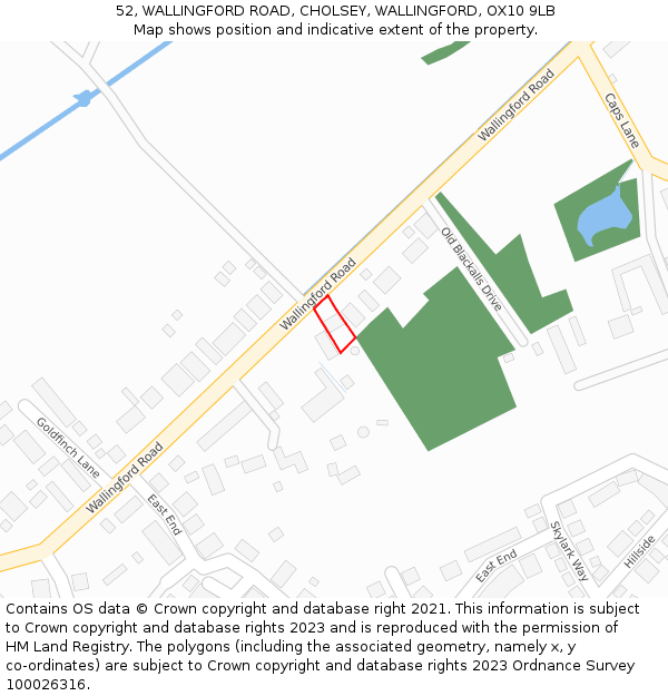 52, WALLINGFORD ROAD, CHOLSEY, WALLINGFORD, OX10 9LB: Location map and indicative extent of plot