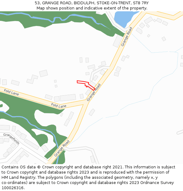 53, GRANGE ROAD, BIDDULPH, STOKE-ON-TRENT, ST8 7RY: Location map and indicative extent of plot