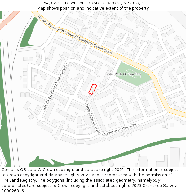 54, CAPEL DEWI HALL ROAD, NEWPORT, NP20 2QP: Location map and indicative extent of plot