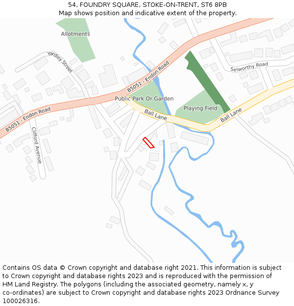 54, FOUNDRY SQUARE, STOKE-ON-TRENT, ST6 8PB: Location map and indicative extent of plot