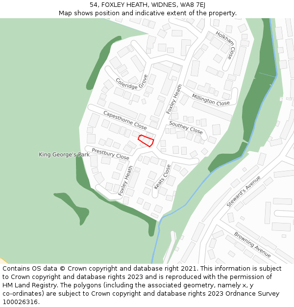 54, FOXLEY HEATH, WIDNES, WA8 7EJ: Location map and indicative extent of plot