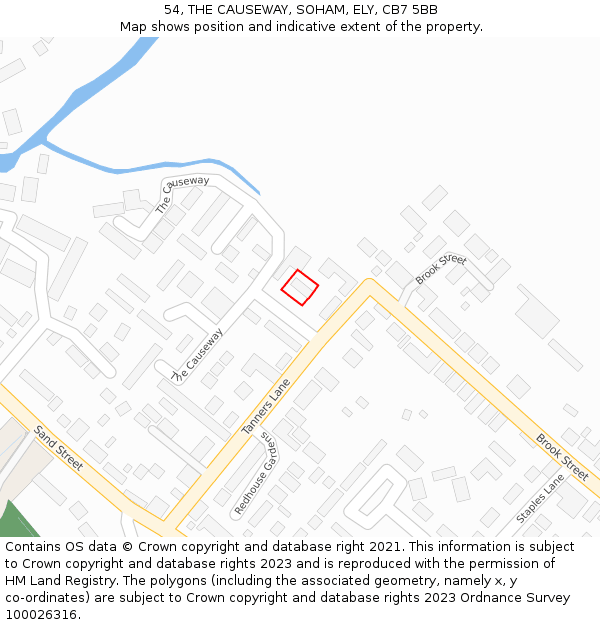 54, THE CAUSEWAY, SOHAM, ELY, CB7 5BB: Location map and indicative extent of plot