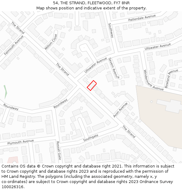 54, THE STRAND, FLEETWOOD, FY7 8NR: Location map and indicative extent of plot