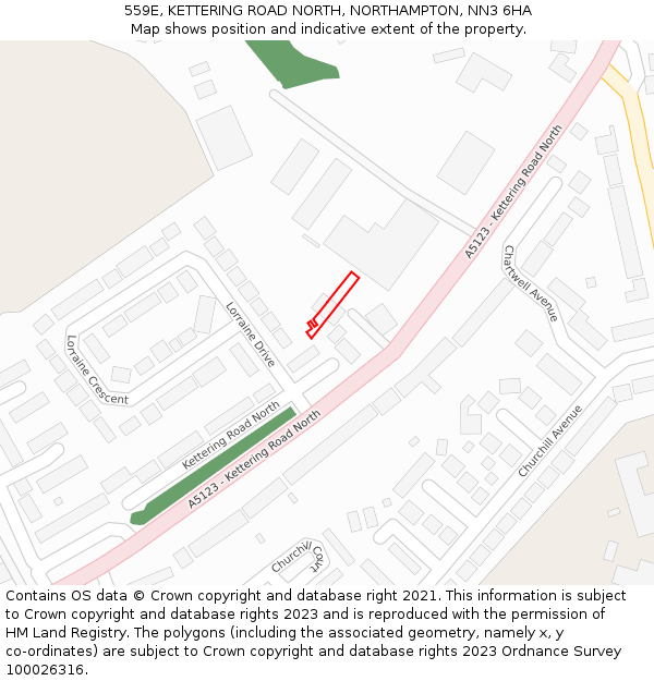 559E, KETTERING ROAD NORTH, NORTHAMPTON, NN3 6HA: Location map and indicative extent of plot