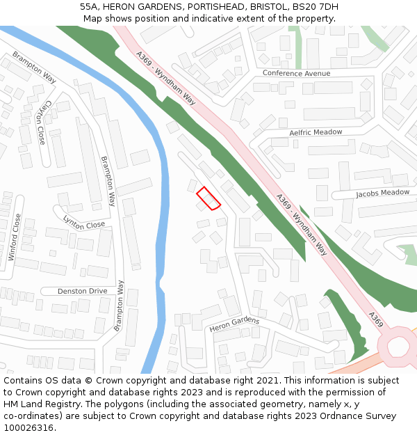 55A, HERON GARDENS, PORTISHEAD, BRISTOL, BS20 7DH: Location map and indicative extent of plot