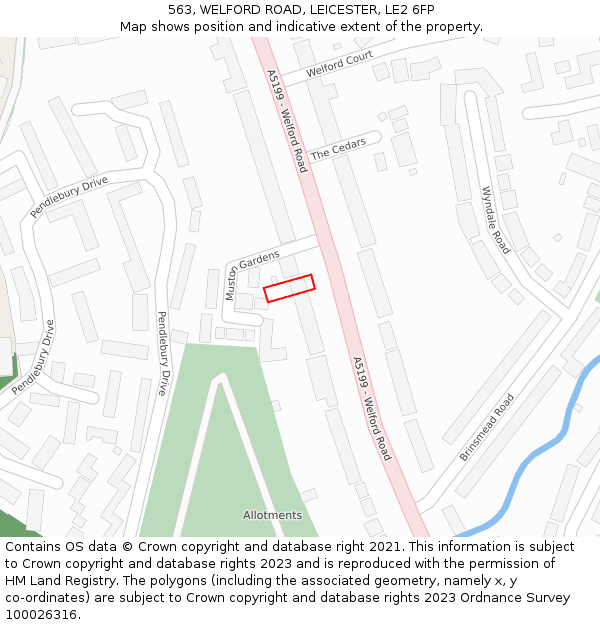 563, WELFORD ROAD, LEICESTER, LE2 6FP: Location map and indicative extent of plot