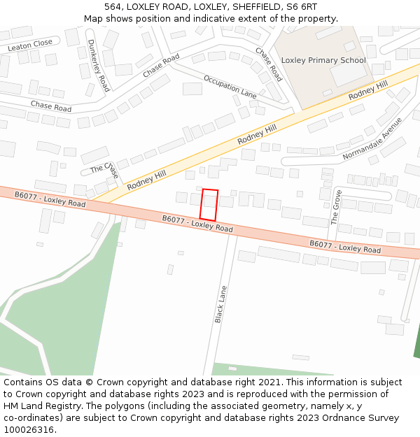 564, LOXLEY ROAD, LOXLEY, SHEFFIELD, S6 6RT: Location map and indicative extent of plot
