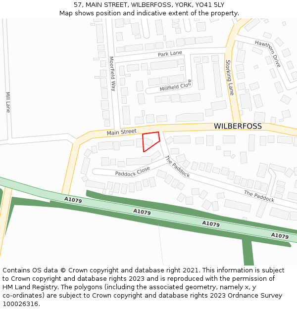 57, MAIN STREET, WILBERFOSS, YORK, YO41 5LY: Location map and indicative extent of plot