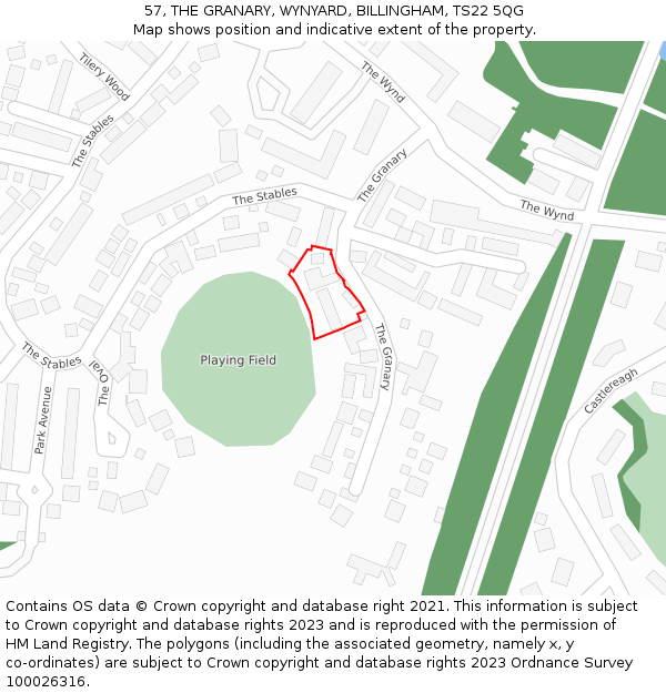 57, THE GRANARY, WYNYARD, BILLINGHAM, TS22 5QG: Location map and indicative extent of plot