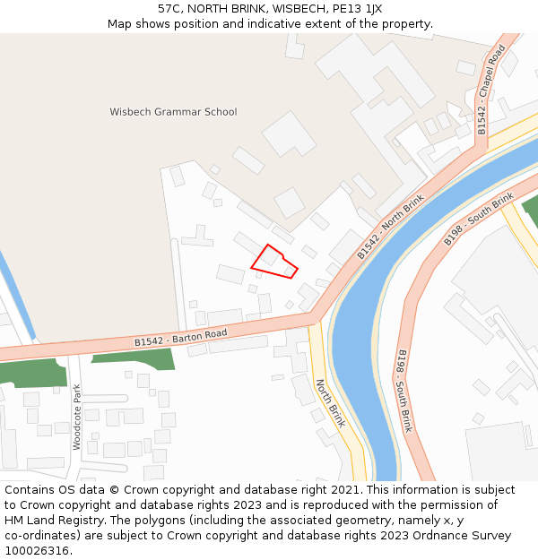 57C, NORTH BRINK, WISBECH, PE13 1JX: Location map and indicative extent of plot