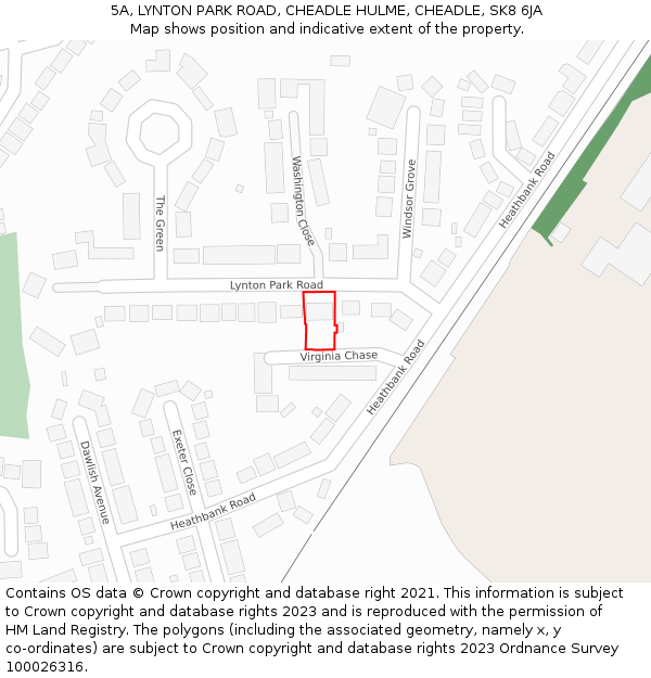 5A, LYNTON PARK ROAD, CHEADLE HULME, CHEADLE, SK8 6JA: Location map and indicative extent of plot