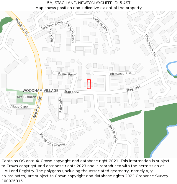 5A, STAG LANE, NEWTON AYCLIFFE, DL5 4ST: Location map and indicative extent of plot