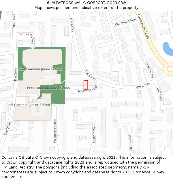 6, ALBATROSS WALK, GOSPORT, PO13 0RW: Location map and indicative extent of plot