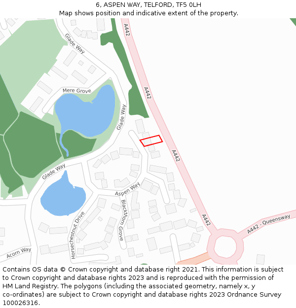 6, ASPEN WAY, TELFORD, TF5 0LH: Location map and indicative extent of plot