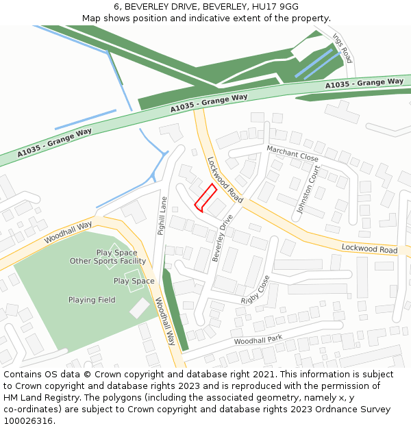 6, BEVERLEY DRIVE, BEVERLEY, HU17 9GG: Location map and indicative extent of plot