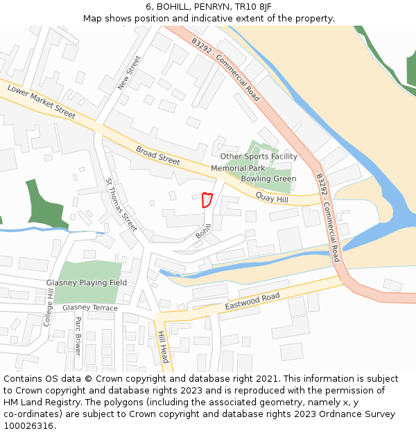 6, BOHILL, PENRYN, TR10 8JF: Location map and indicative extent of plot