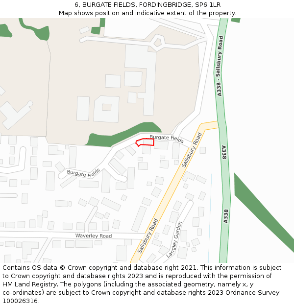 6, BURGATE FIELDS, FORDINGBRIDGE, SP6 1LR: Location map and indicative extent of plot