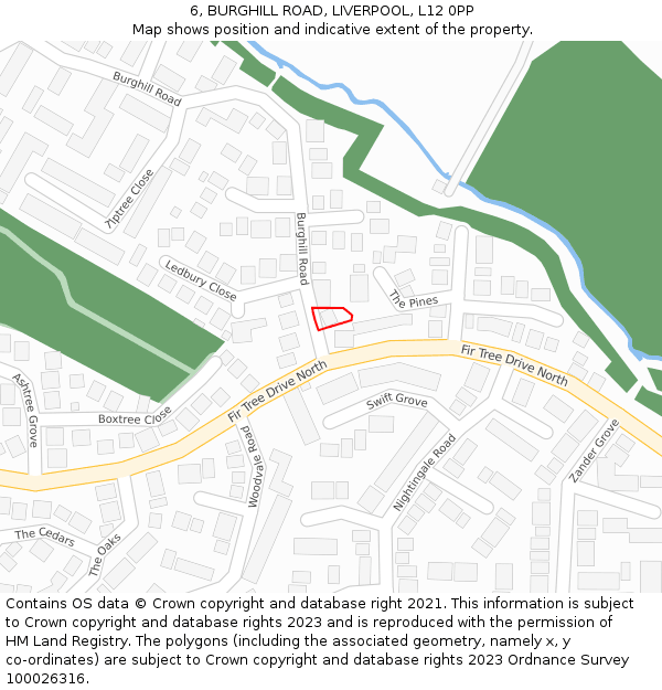 6, BURGHILL ROAD, LIVERPOOL, L12 0PP: Location map and indicative extent of plot