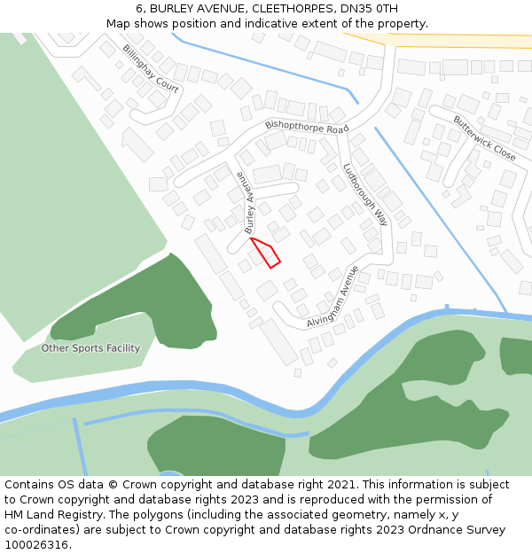 6, BURLEY AVENUE, CLEETHORPES, DN35 0TH: Location map and indicative extent of plot