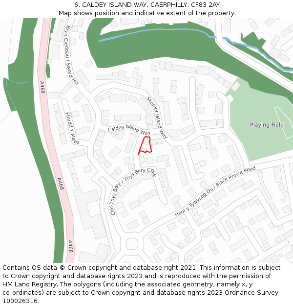 6, CALDEY ISLAND WAY, CAERPHILLY, CF83 2AY: Location map and indicative extent of plot