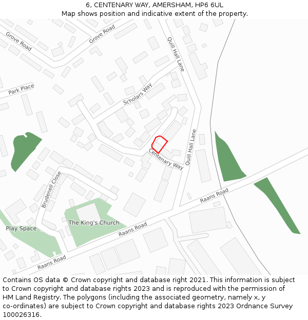 6, CENTENARY WAY, AMERSHAM, HP6 6UL: Location map and indicative extent of plot