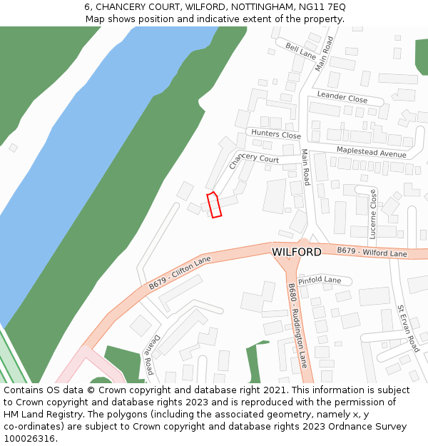 6, CHANCERY COURT, WILFORD, NOTTINGHAM, NG11 7EQ: Location map and indicative extent of plot