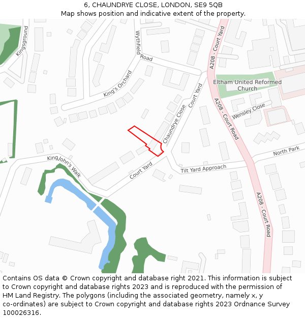 6, CHAUNDRYE CLOSE, LONDON, SE9 5QB: Location map and indicative extent of plot
