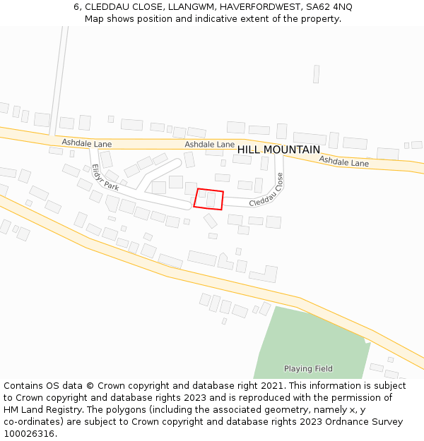 6, CLEDDAU CLOSE, LLANGWM, HAVERFORDWEST, SA62 4NQ: Location map and indicative extent of plot