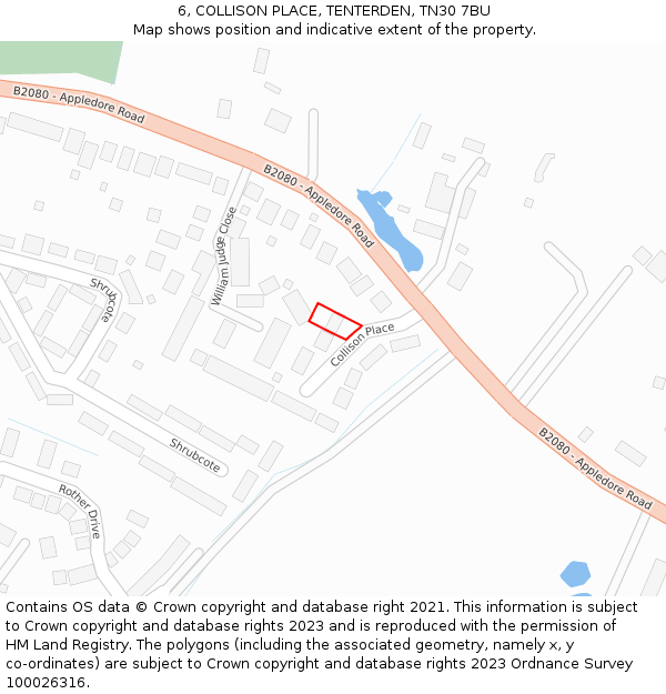 6, COLLISON PLACE, TENTERDEN, TN30 7BU: Location map and indicative extent of plot