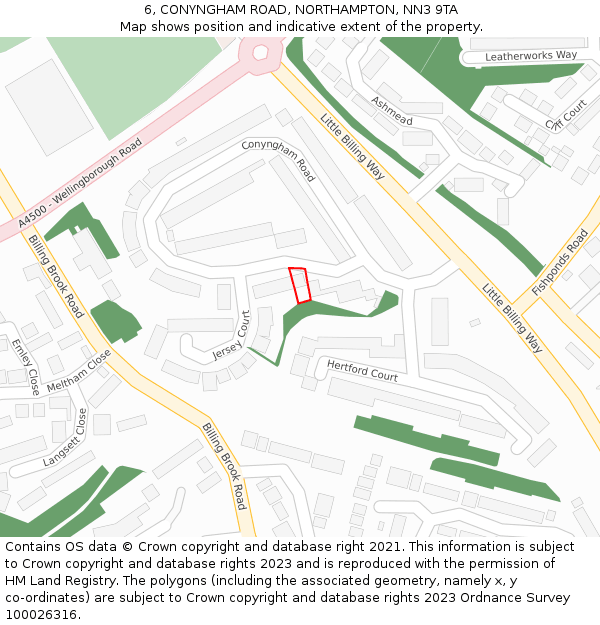 6, CONYNGHAM ROAD, NORTHAMPTON, NN3 9TA: Location map and indicative extent of plot