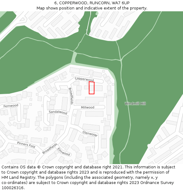 6, COPPERWOOD, RUNCORN, WA7 6UP: Location map and indicative extent of plot