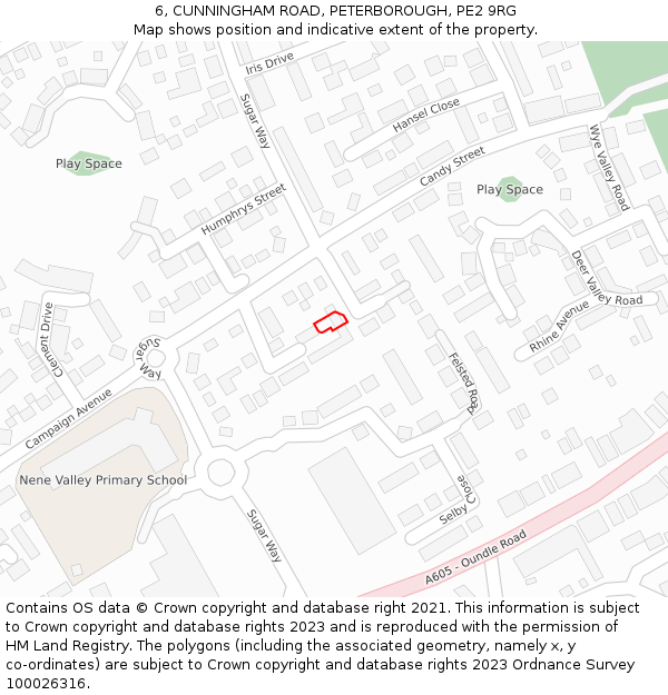 6, CUNNINGHAM ROAD, PETERBOROUGH, PE2 9RG: Location map and indicative extent of plot