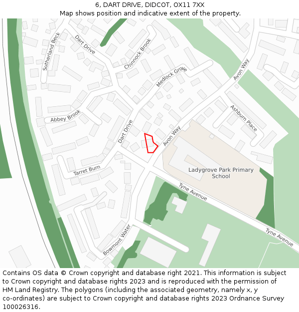 6, DART DRIVE, DIDCOT, OX11 7XX: Location map and indicative extent of plot