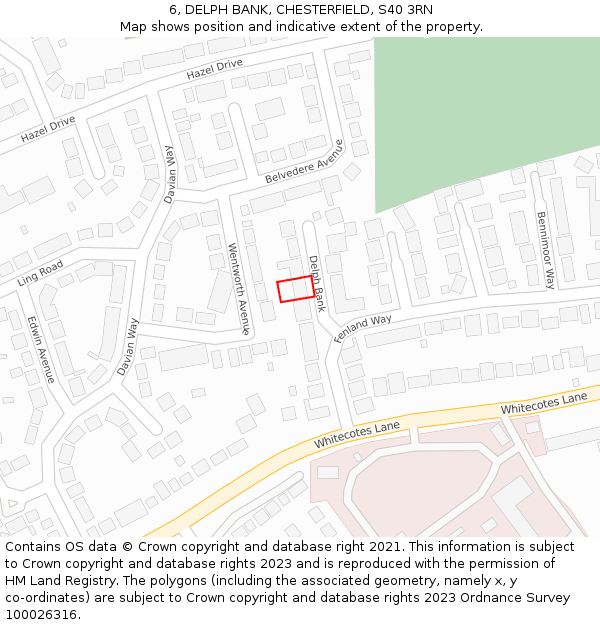 6, DELPH BANK, CHESTERFIELD, S40 3RN: Location map and indicative extent of plot