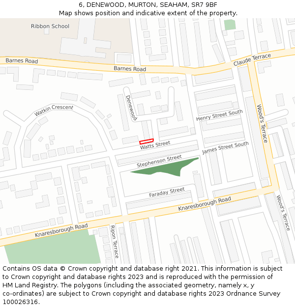 6, DENEWOOD, MURTON, SEAHAM, SR7 9BF: Location map and indicative extent of plot