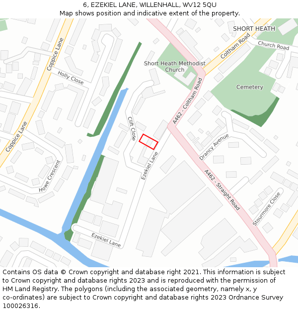 6, EZEKIEL LANE, WILLENHALL, WV12 5QU: Location map and indicative extent of plot