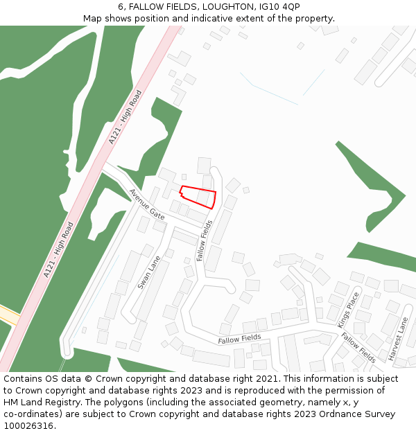 6, FALLOW FIELDS, LOUGHTON, IG10 4QP: Location map and indicative extent of plot