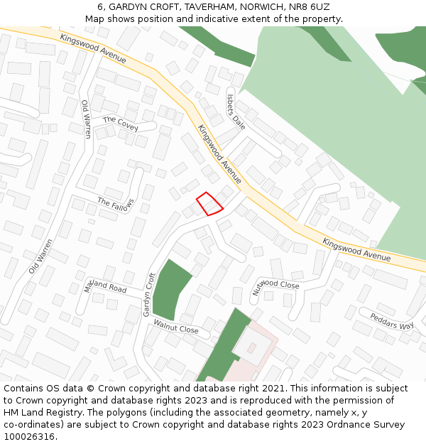 6, GARDYN CROFT, TAVERHAM, NORWICH, NR8 6UZ: Location map and indicative extent of plot