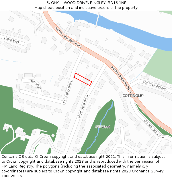 6, GHYLL WOOD DRIVE, BINGLEY, BD16 1NF: Location map and indicative extent of plot