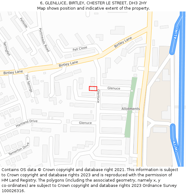 6, GLENLUCE, BIRTLEY, CHESTER LE STREET, DH3 2HY: Location map and indicative extent of plot