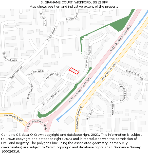 6, GRAHAME COURT, WICKFORD, SS12 9FP: Location map and indicative extent of plot