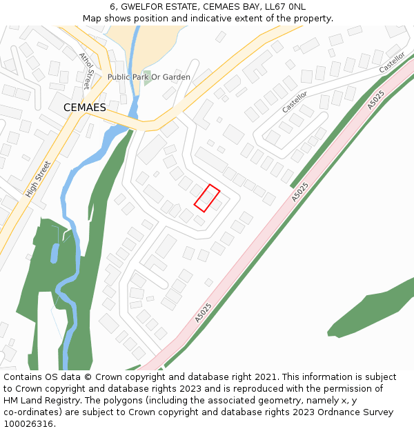 6, GWELFOR ESTATE, CEMAES BAY, LL67 0NL: Location map and indicative extent of plot