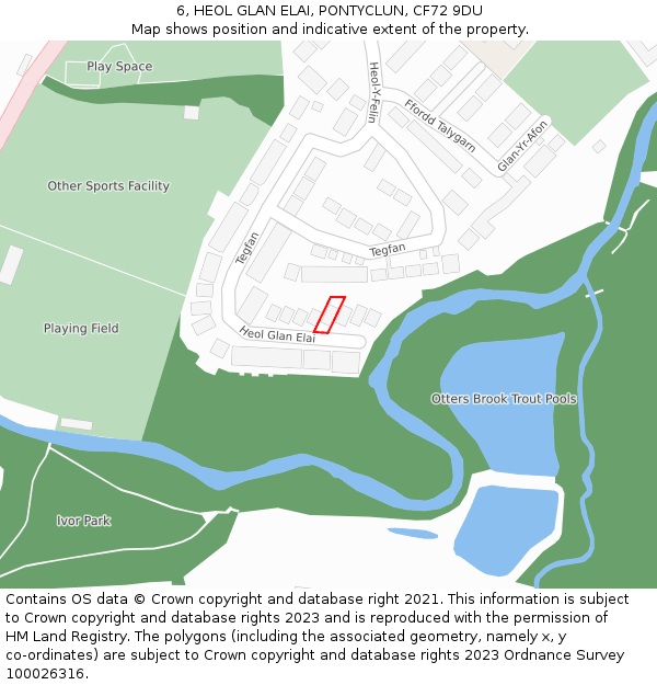 6, HEOL GLAN ELAI, PONTYCLUN, CF72 9DU: Location map and indicative extent of plot