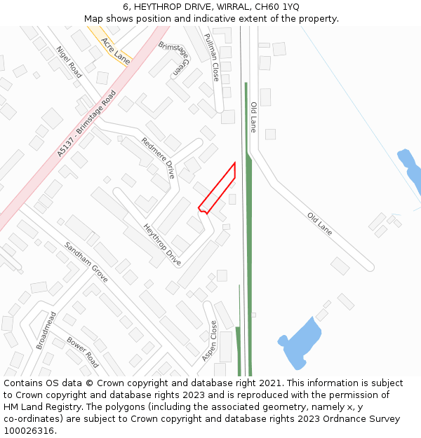 6, HEYTHROP DRIVE, WIRRAL, CH60 1YQ: Location map and indicative extent of plot