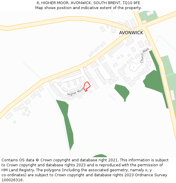 6, HIGHER MOOR, AVONWICK, SOUTH BRENT, TQ10 9FE: Location map and indicative extent of plot