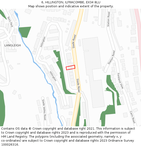 6, HILLINGTON, ILFRACOMBE, EX34 8LU: Location map and indicative extent of plot