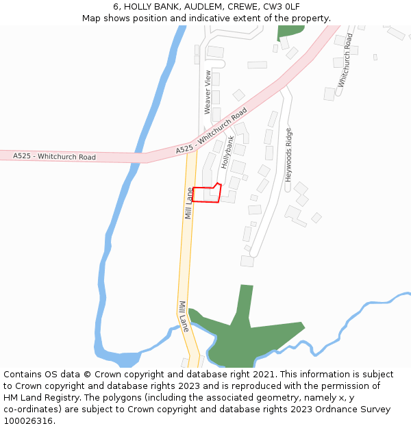 6, HOLLY BANK, AUDLEM, CREWE, CW3 0LF: Location map and indicative extent of plot