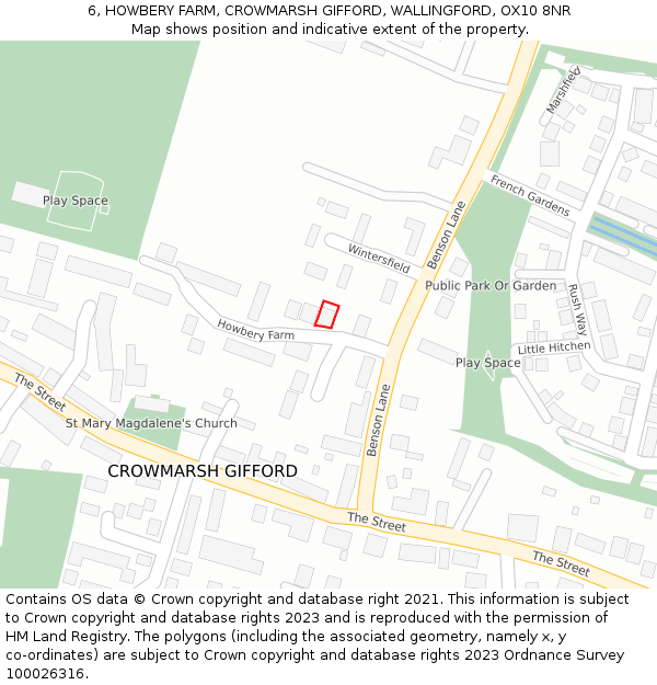 6, HOWBERY FARM, CROWMARSH GIFFORD, WALLINGFORD, OX10 8NR: Location map and indicative extent of plot