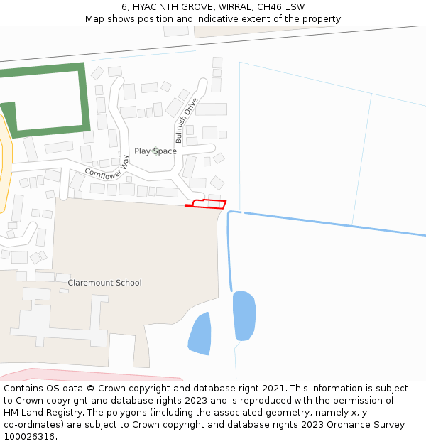 6, HYACINTH GROVE, WIRRAL, CH46 1SW: Location map and indicative extent of plot