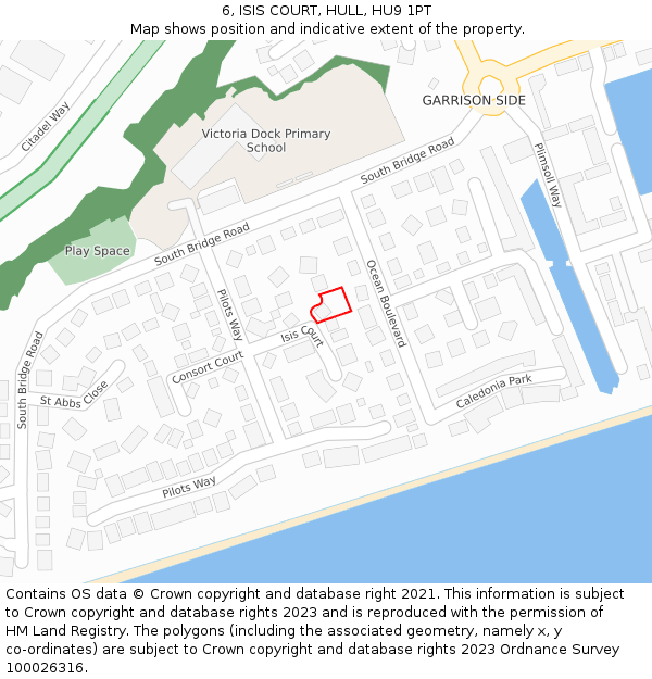 6, ISIS COURT, HULL, HU9 1PT: Location map and indicative extent of plot